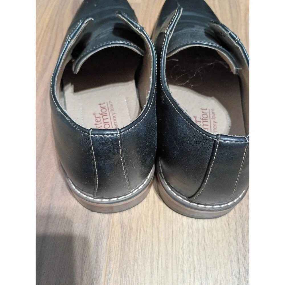 Dexter Men's Comfort Memory Foam Black Faux Leather Oxford Shoes Size 10.5